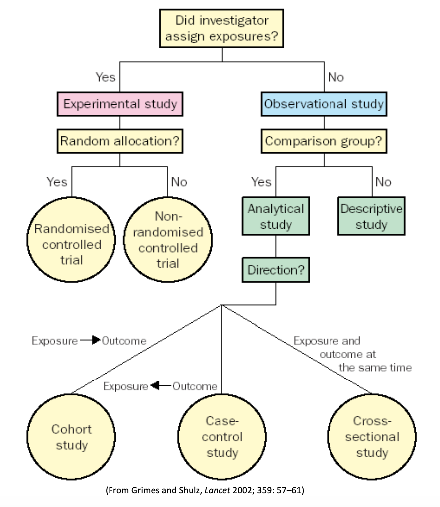 Flow chart of study designs