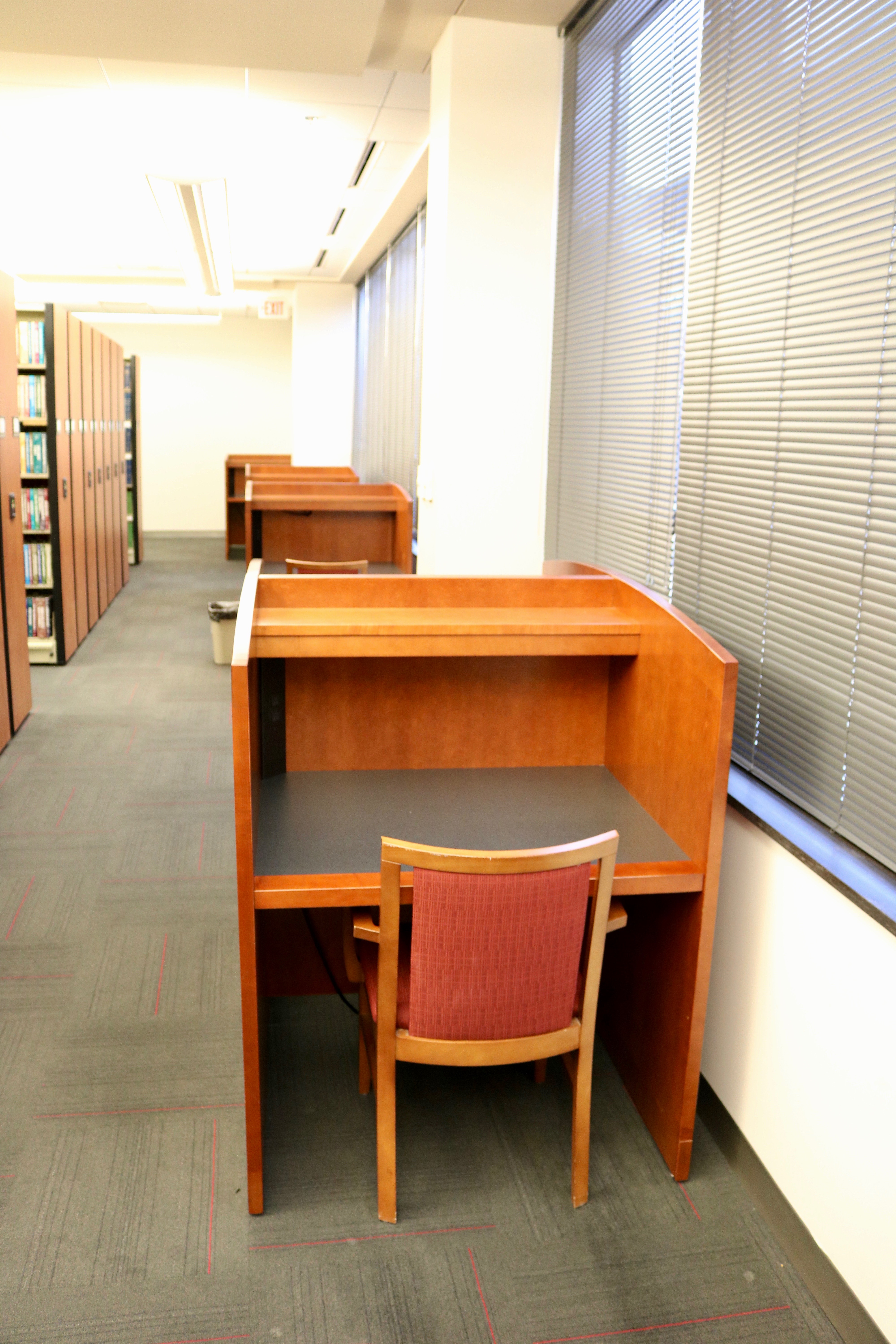 Row of study carrels